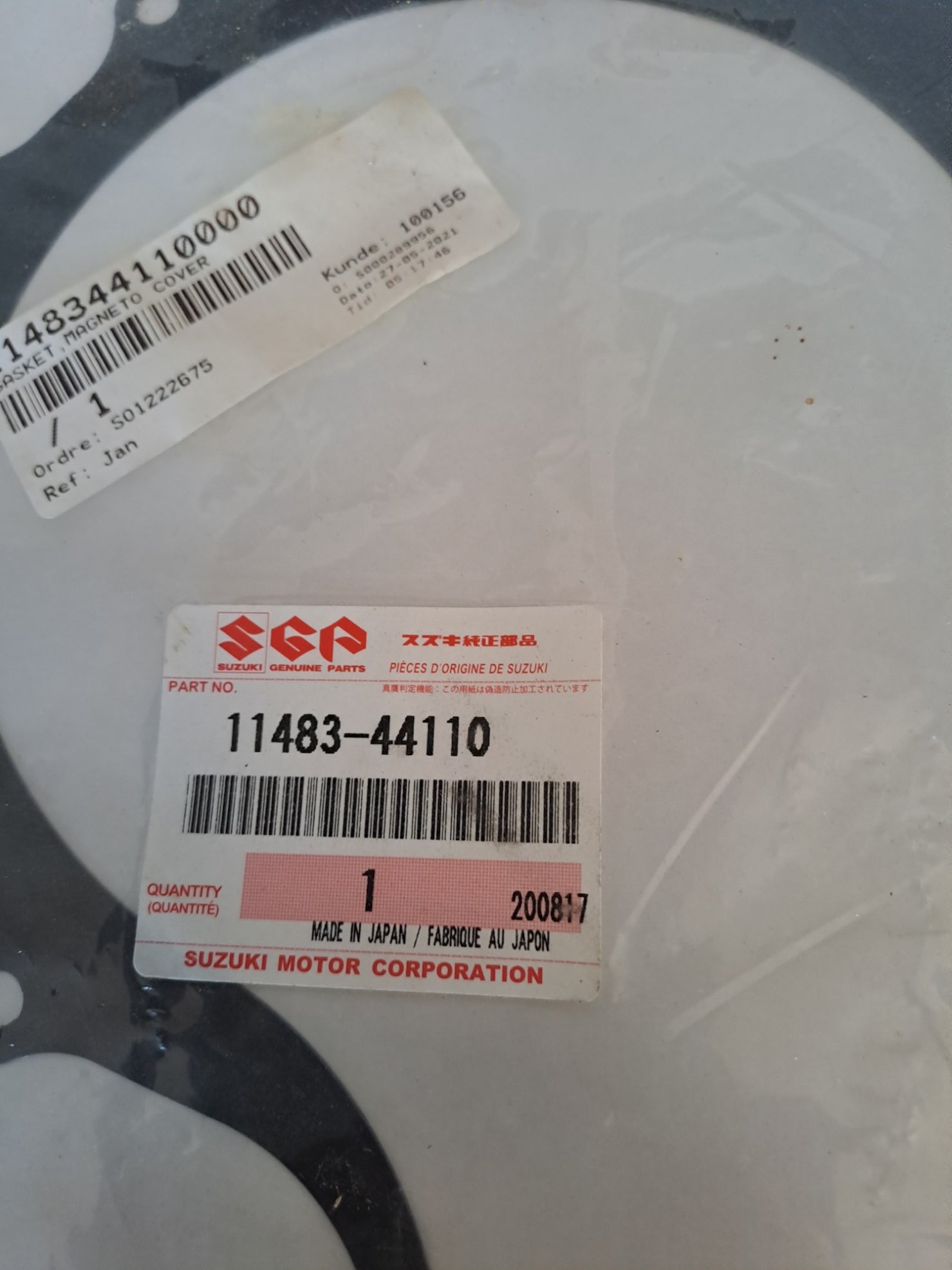 Generatordæksel pakning til Suzuki GS 500